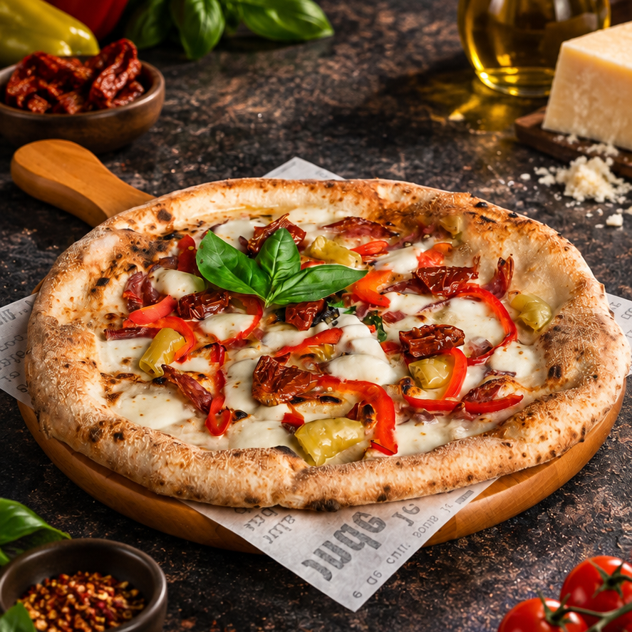 Salame Napoli pizza nápolyi szalámival, pepperonival és mozzarellával